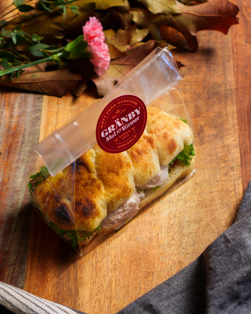 Focaccia skinka och soltorkad tomater