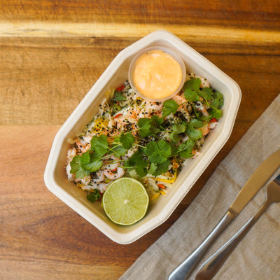 Räksallad med nudlar och mango