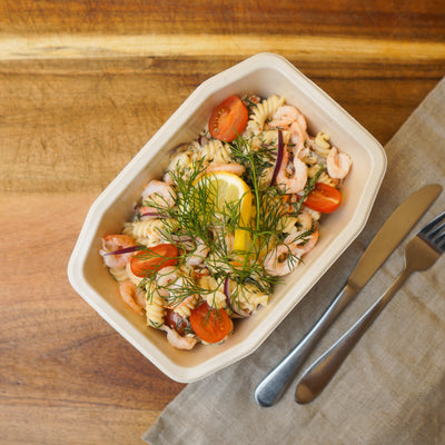 Krämig pastasallad med skaldjur