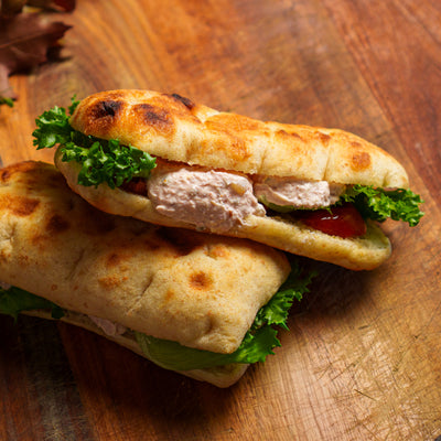 Focaccia skinka och soltorkad tomater
